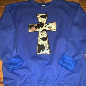 Cow Hide Cross Pullover